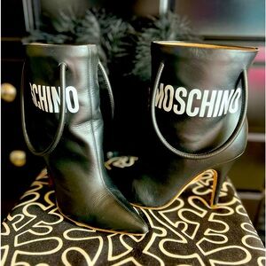 MOSCHINO Shopper Tote Ankle Booties (Sz 37)
